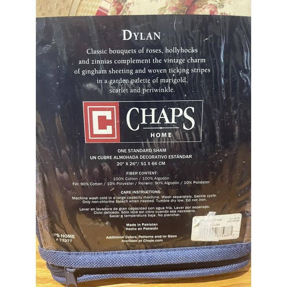 Chaps Home Dylan‎ Standard Sham Yellow And White Gingham 26